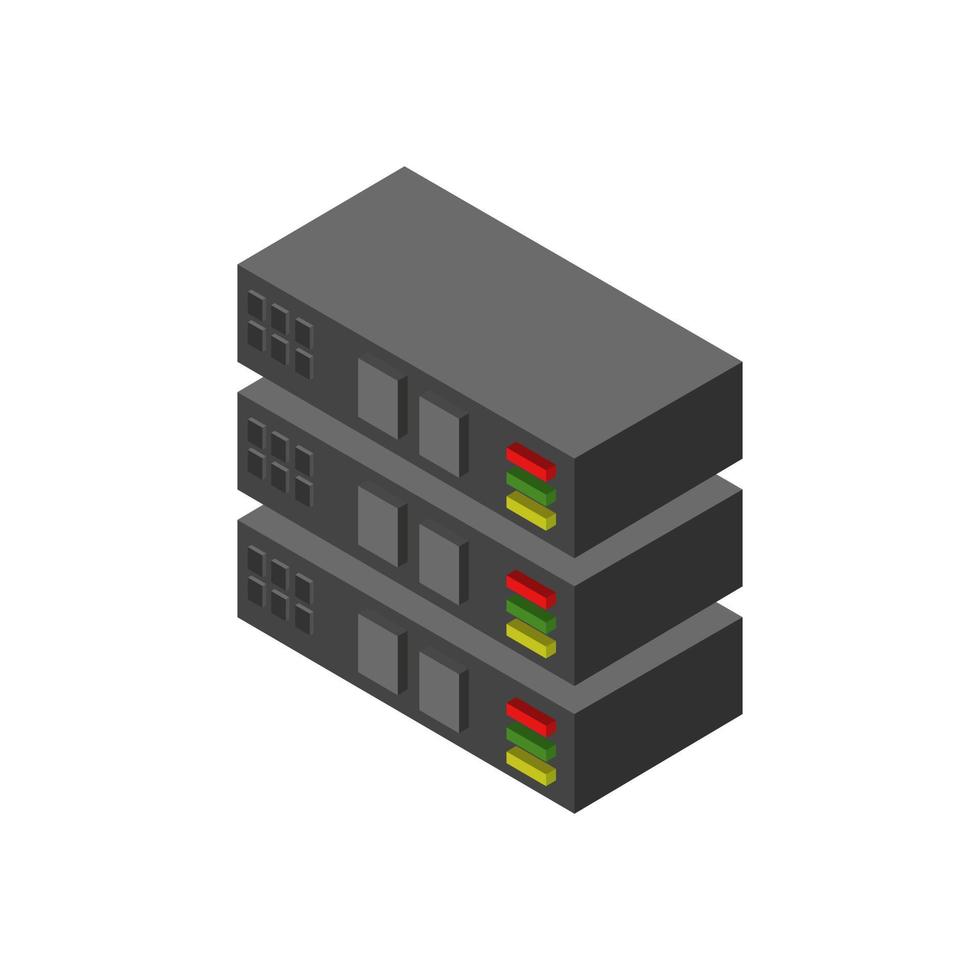 isometrisk server på en vit bakgrund vektor