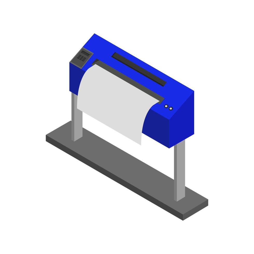 isometrischer Plotter auf weißem Hintergrund vektor