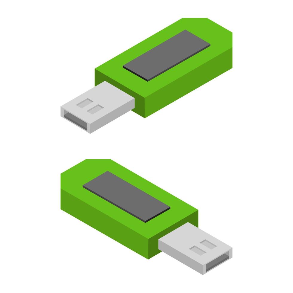 isometrischer USB-Stick auf weißem Hintergrund vektor