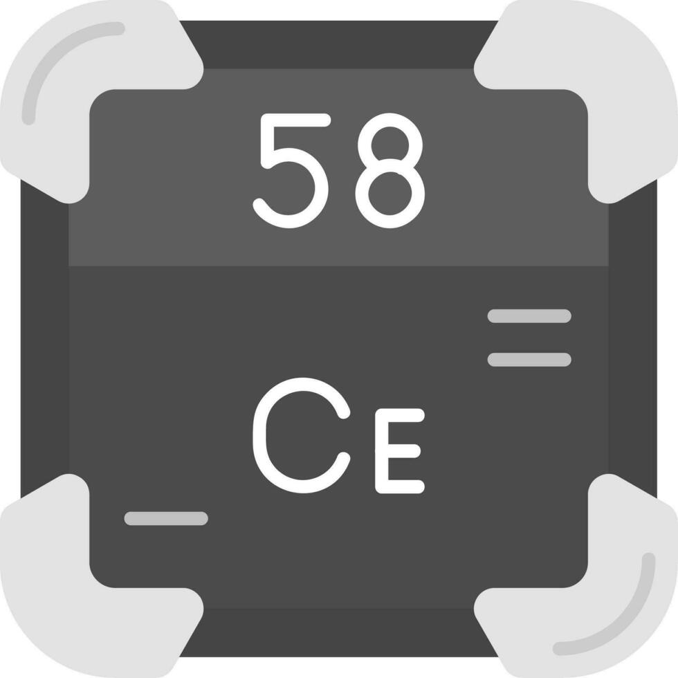 cerium grå skala ikon vektor