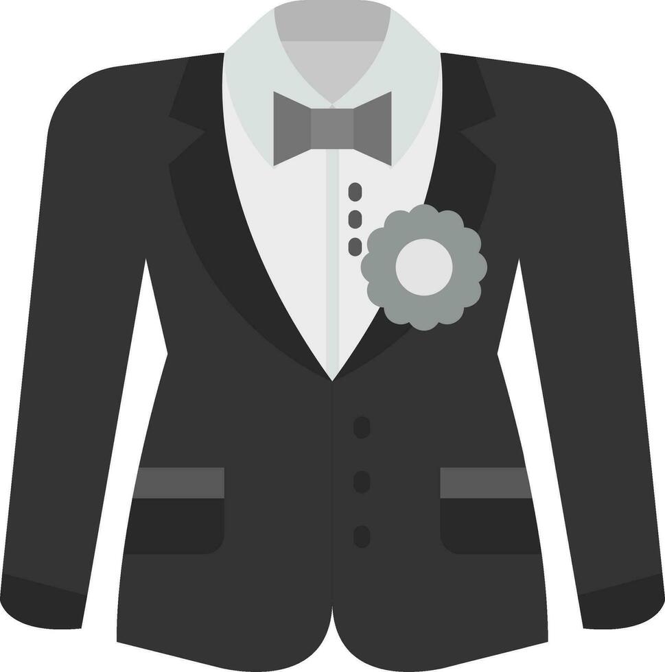 brudgum kostym grå skala ikon vektor