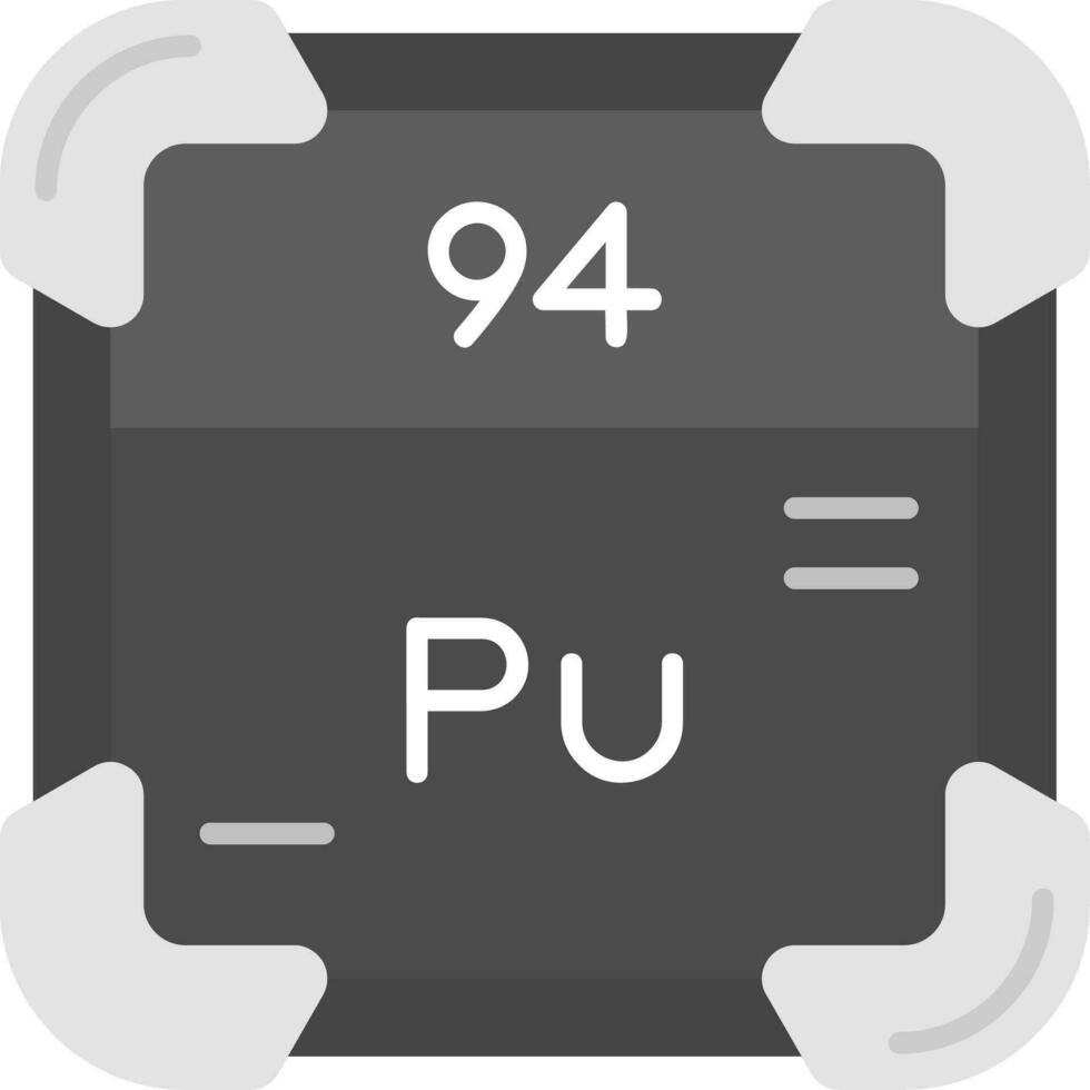 plutonium grå skala ikon vektor