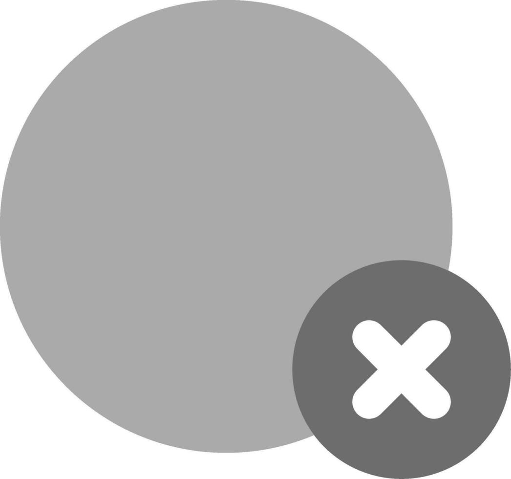 radera cirkel grå skala ikon vektor