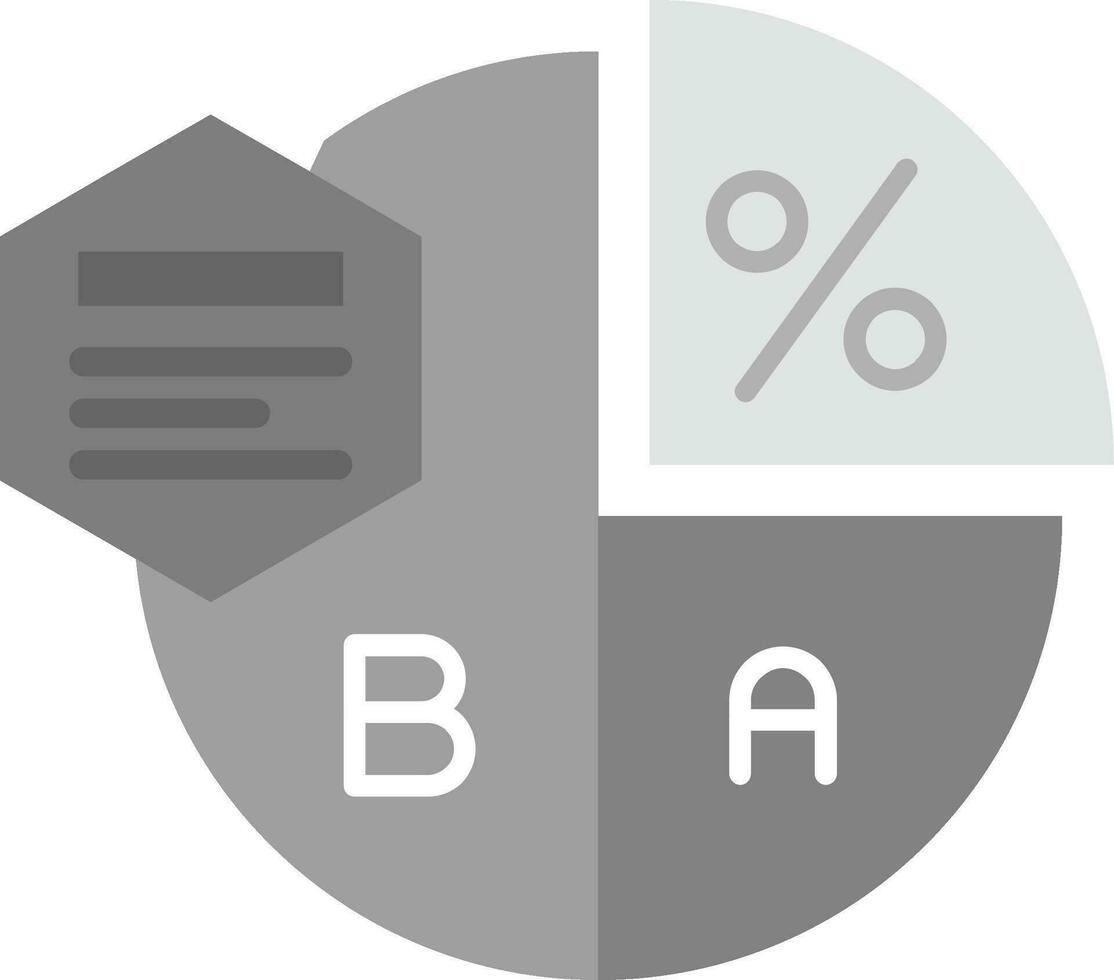 paj Diagram grå skala ikon vektor