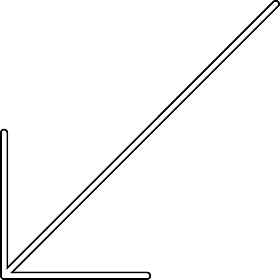 Pfeil-Vektor-Symbol nach unten links vektor
