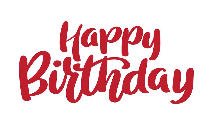 Alles Gute zum Geburtstag Hand gezeichnete Textsatz. Kalligraphiebeschriftungswortgraphik, Weinlesekunst für Poster und Grußkartendesign. Kalligraphisches Zitat in der grünen Tinte getrennt auf Weiß. Vektor-Illustration vektor