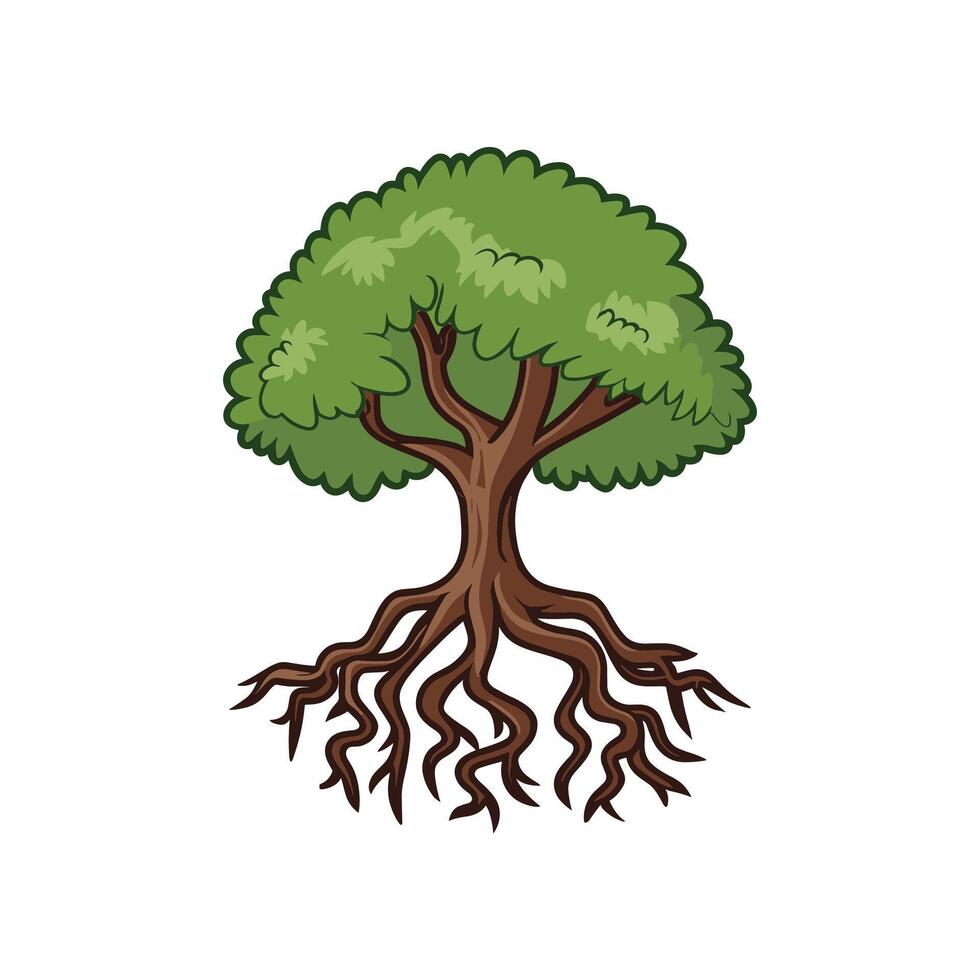 Baum mit Wurzeln Vektor Illustration