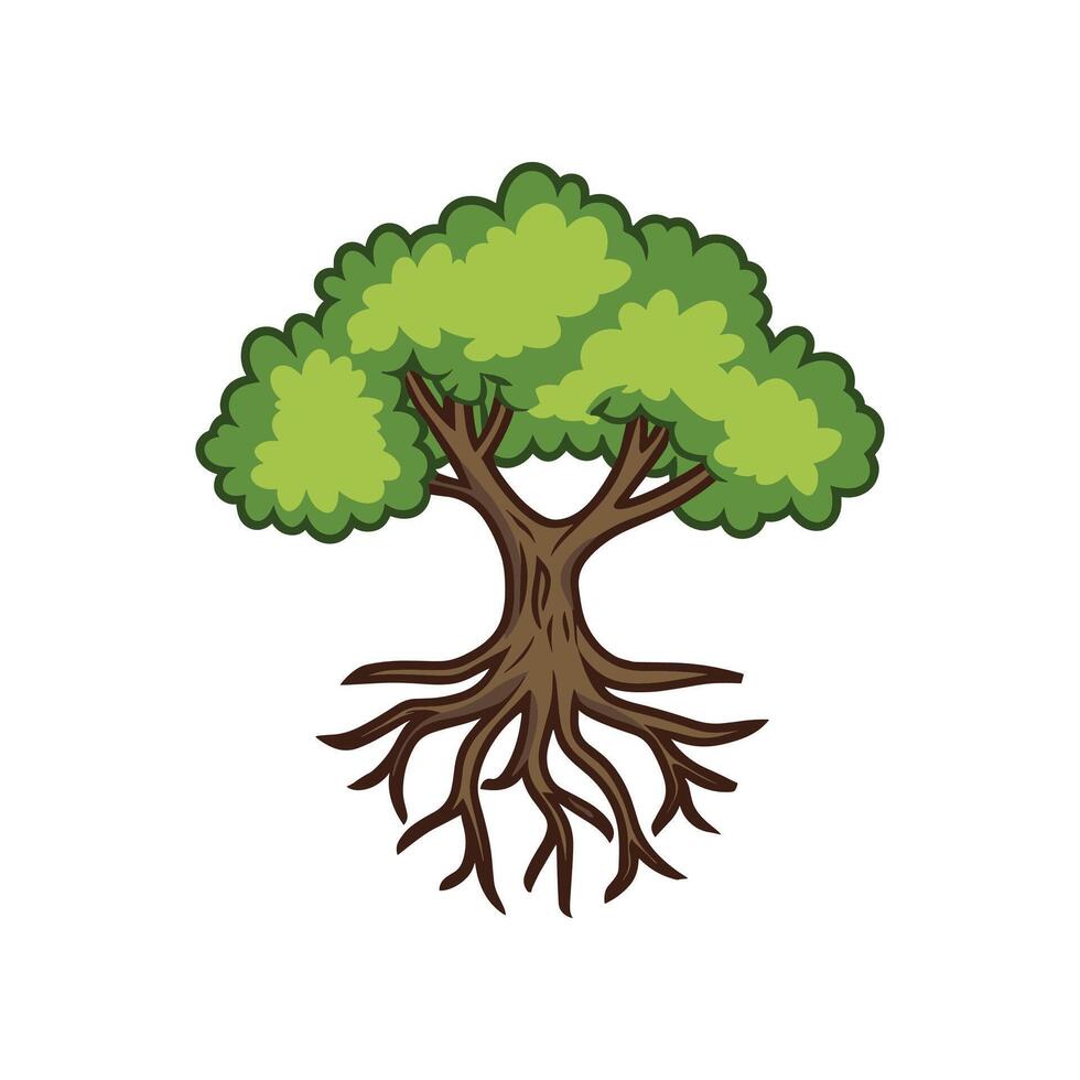 Baum mit Wurzeln Vektor Illustration