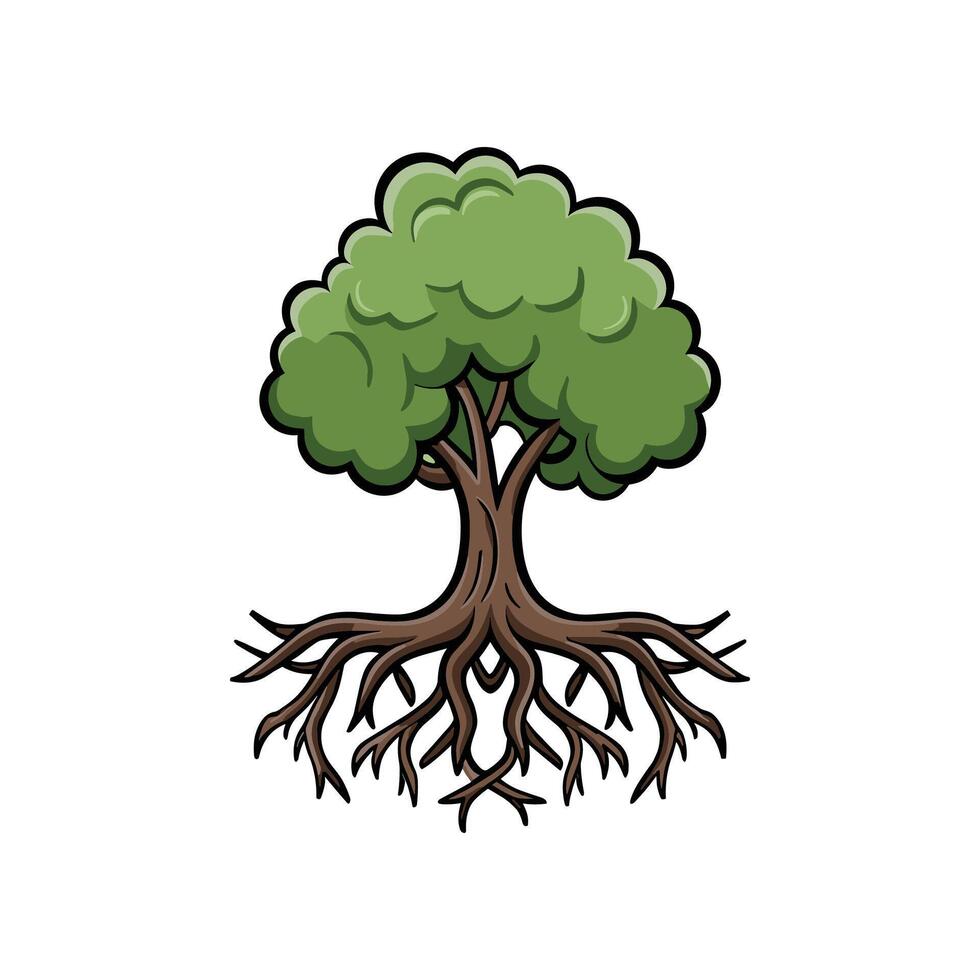 Baum mit Wurzeln Vektor Illustration