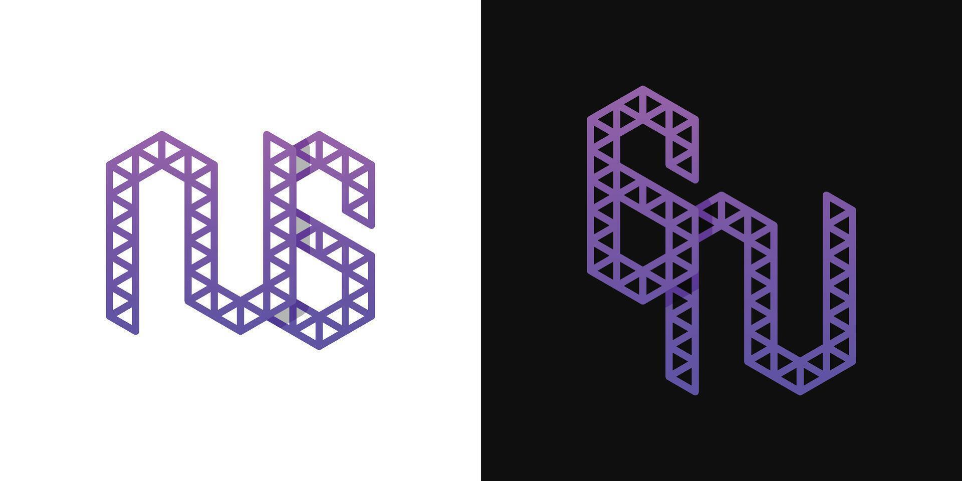 brev gn och ng polygon logotyp, lämplig för företag relaterad till polygon med gn eller ng initialer vektor
