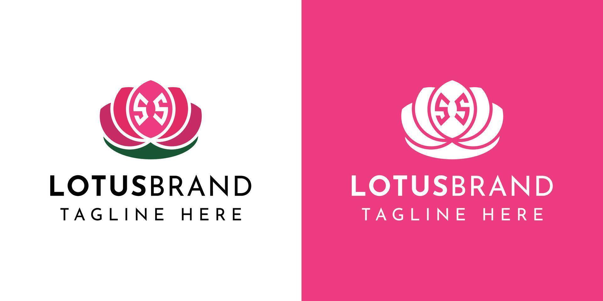 brev ss lotus logotyp, lämplig för företag relaterad till lotus blomma med ss första. vektor