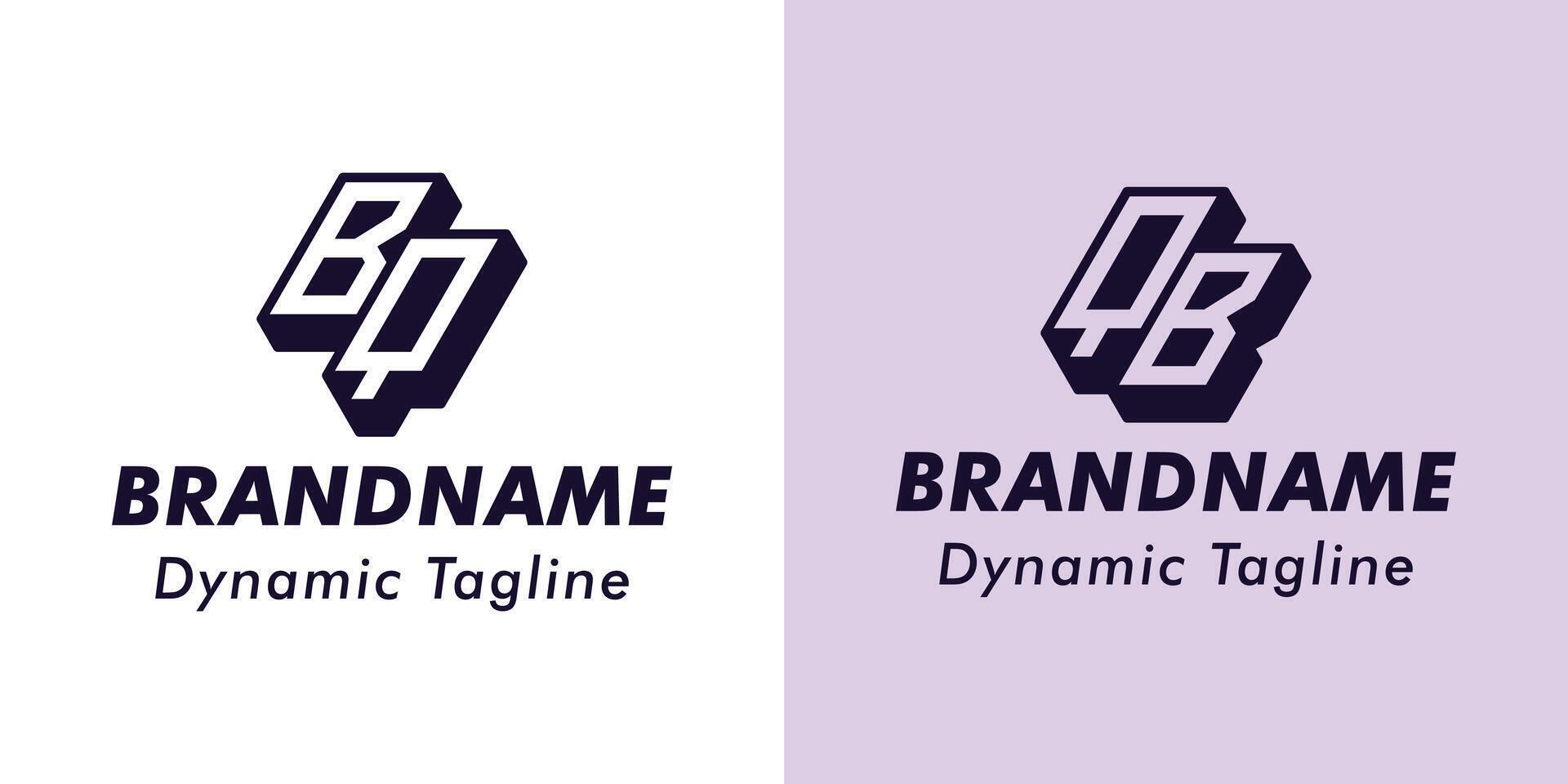 brev bq och qb 3d monogram logotyp, lämplig för företag med bq eller qb initialer vektor