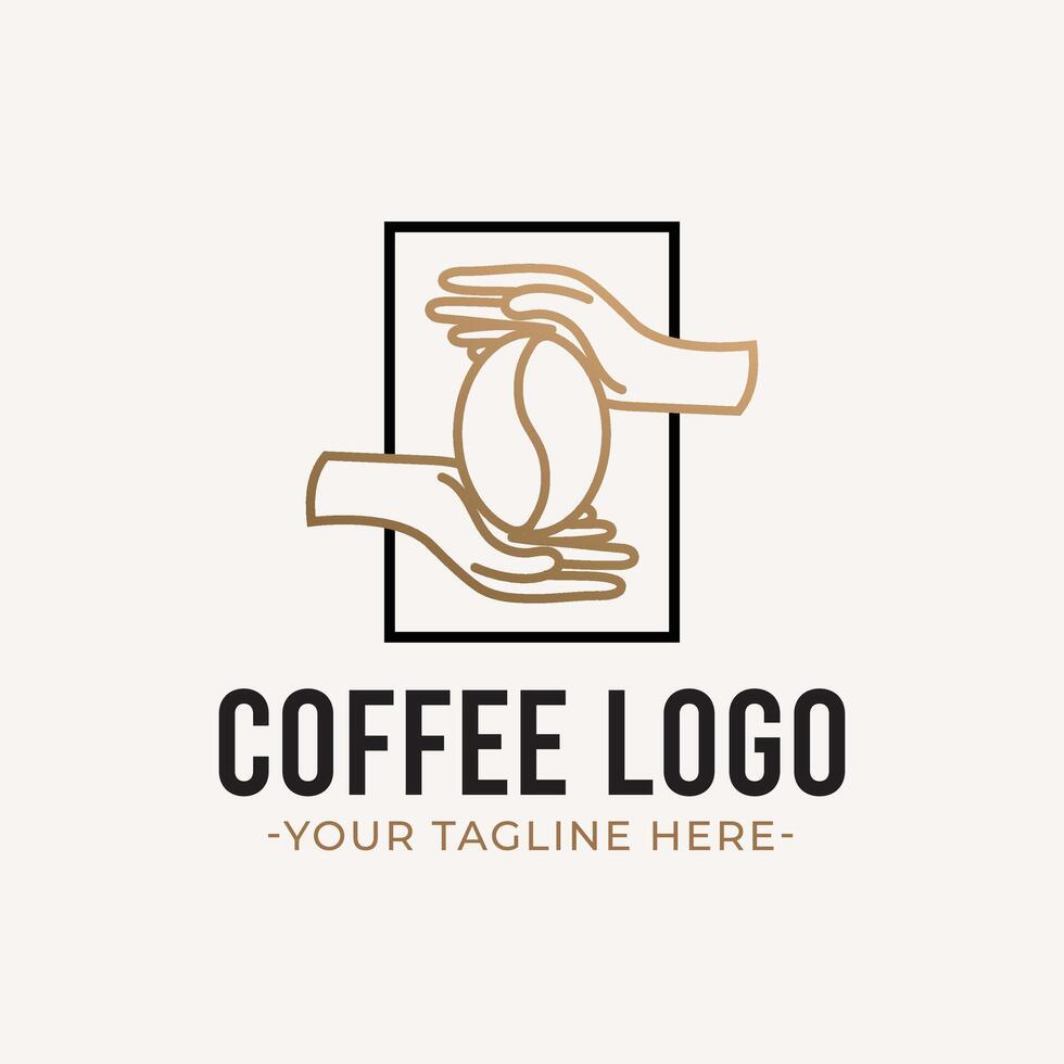 Linie Kunst kreativ Hand Kaffee Logo vektor