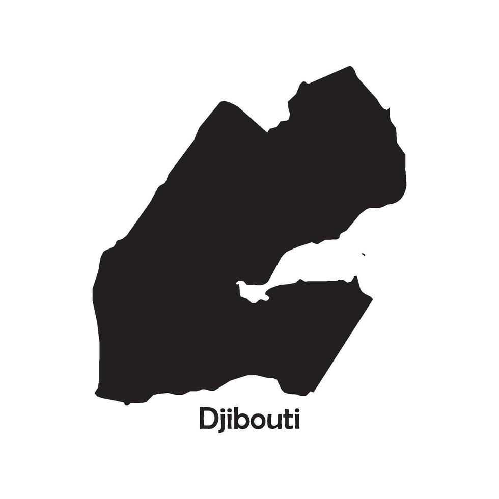 Land Karta av djibouti vektor