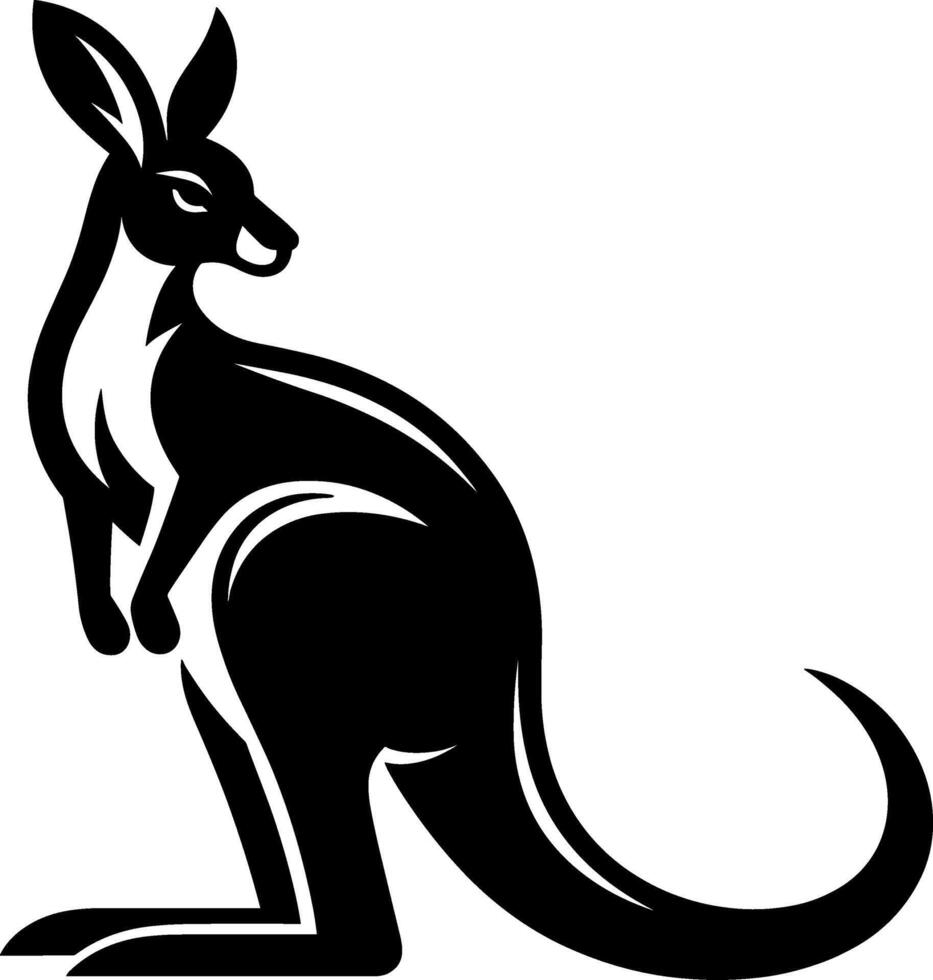 vuxen känguru - svart vektor