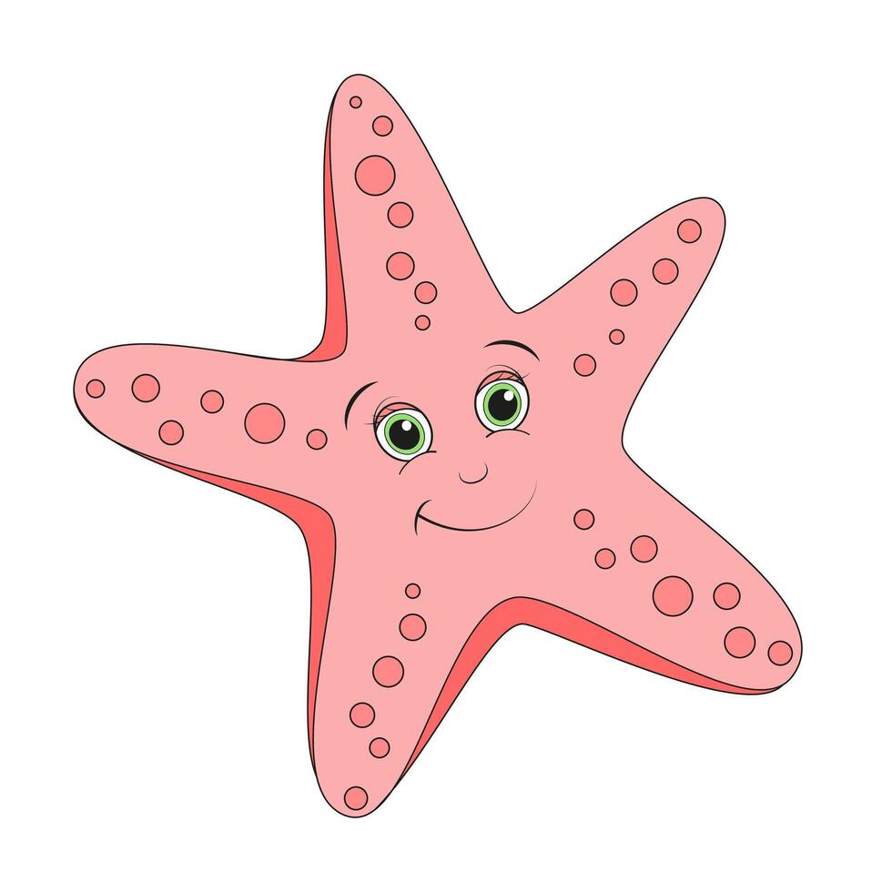 hav stjärna tecknad serie ClipArt. sjöstjärna Färg vektor illustration.