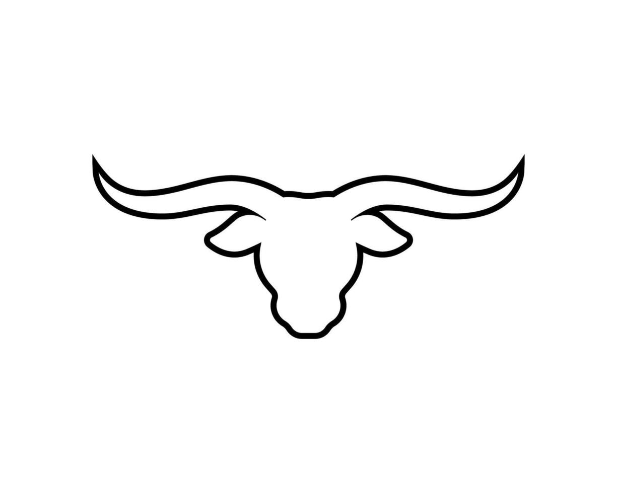 longhorn tjur huvud linje ikon vektor isolerat på vit bakgrund.