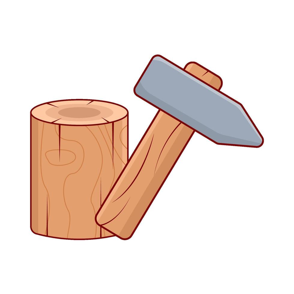 hammare med trä illustration vektor