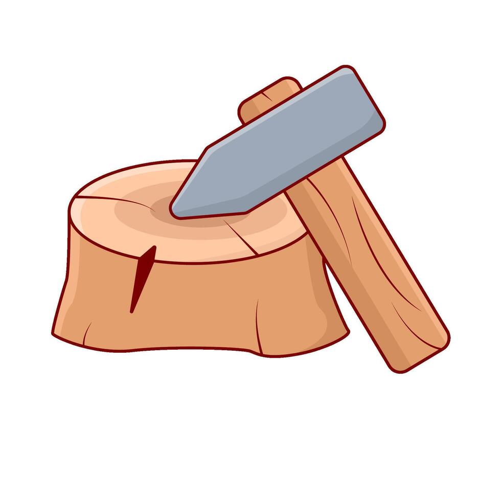 Hammer mit Holz Illustration vektor