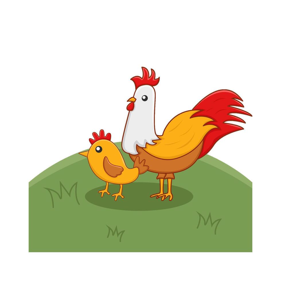 tupp djur- med kycklingar illustration vektor