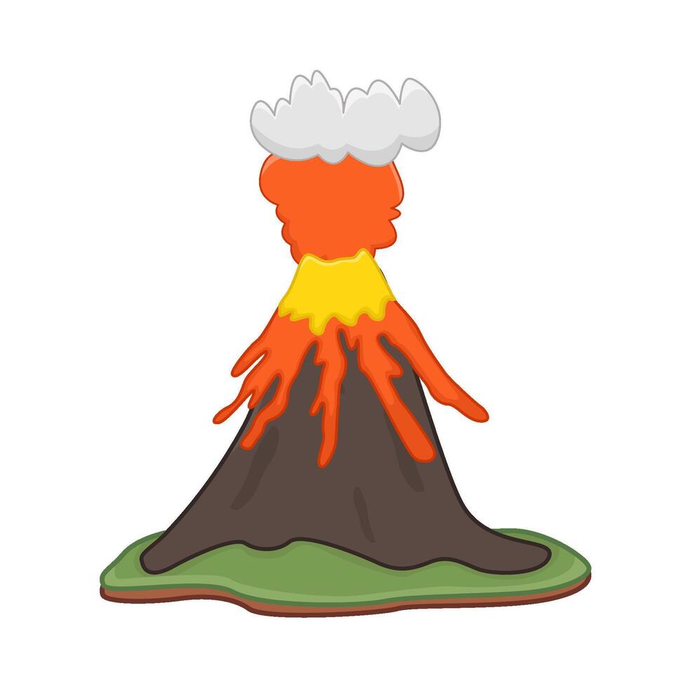 Vulkan Lava Feuer mit Rauch Illustration vektor