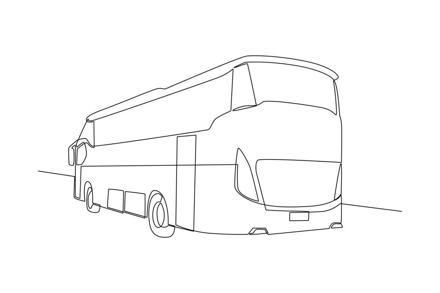 kontinuierlich einer Linie Zeichnung modern Bus. Land Transport Konzept. Gekritzel Vektor Illustration.