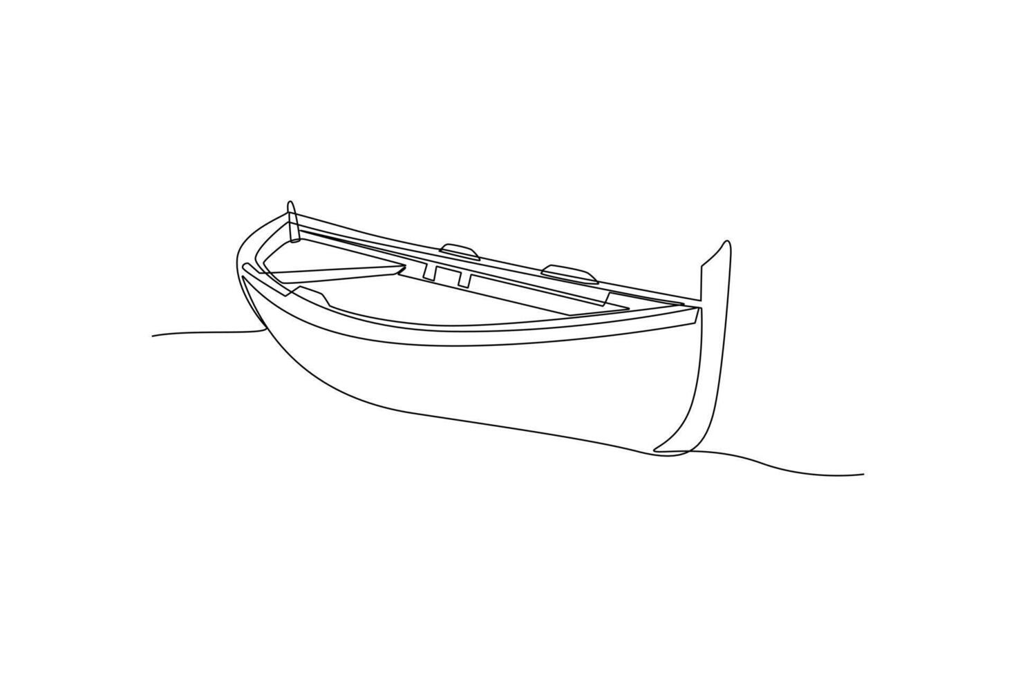 ett kontinuerlig linje teckning av hav transport begrepp. klotter vektor illustration i enkel linjär stil.