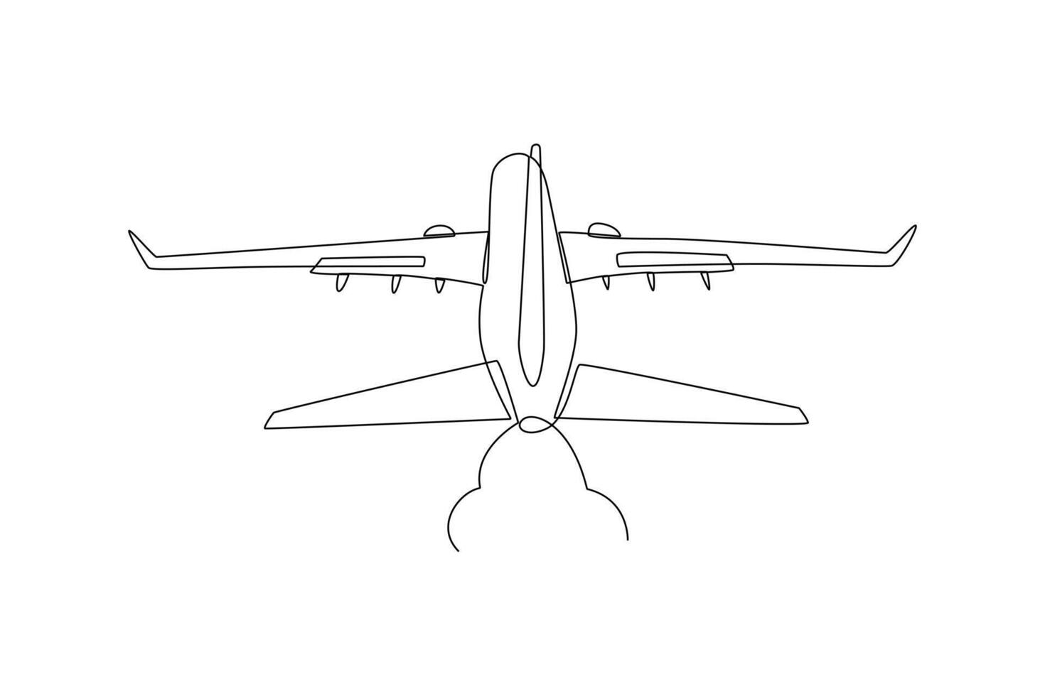 kontinuerlig ett linje teckning luft transport begrepp. klotter vektor illustration.