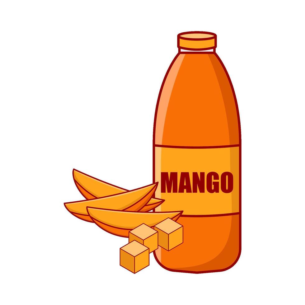 Saft Mango mit Mango Scheibe Illustration vektor