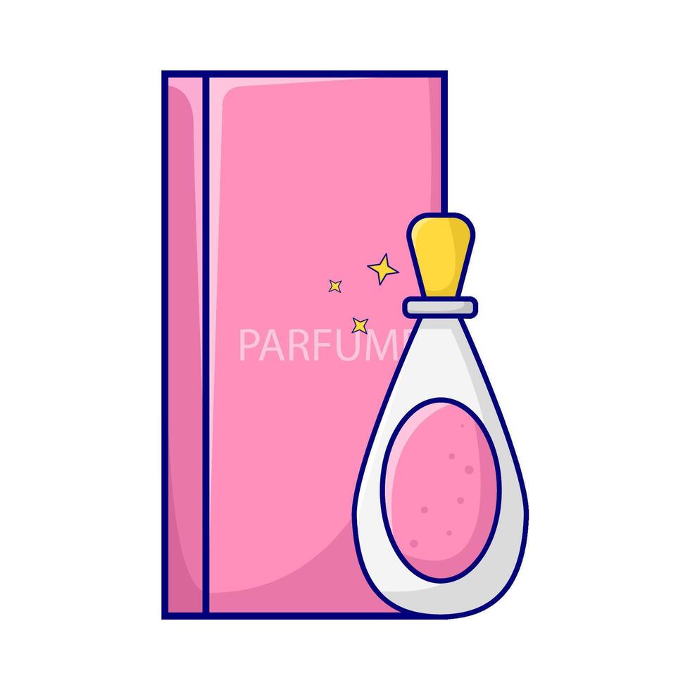 Flasche Parfum mit Box Verpackung Illustration vektor