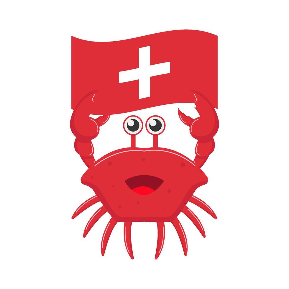 krabba med flagga illustration vektor
