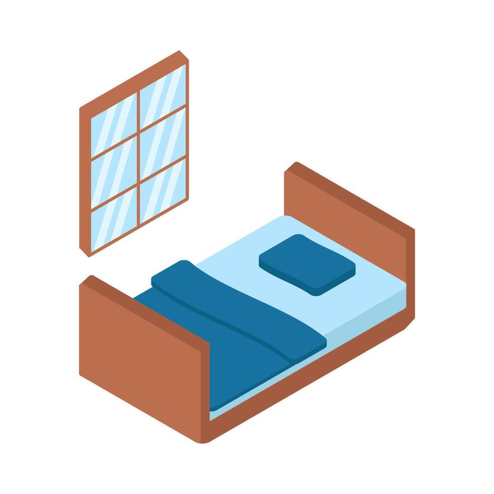 enda säng i sovrum illustration vektor