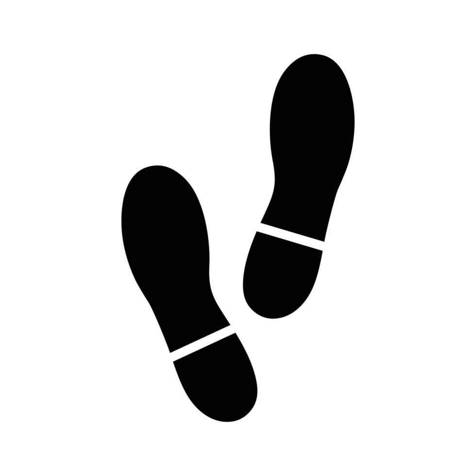vektor fotspår av skor svart vektor ikon platt
