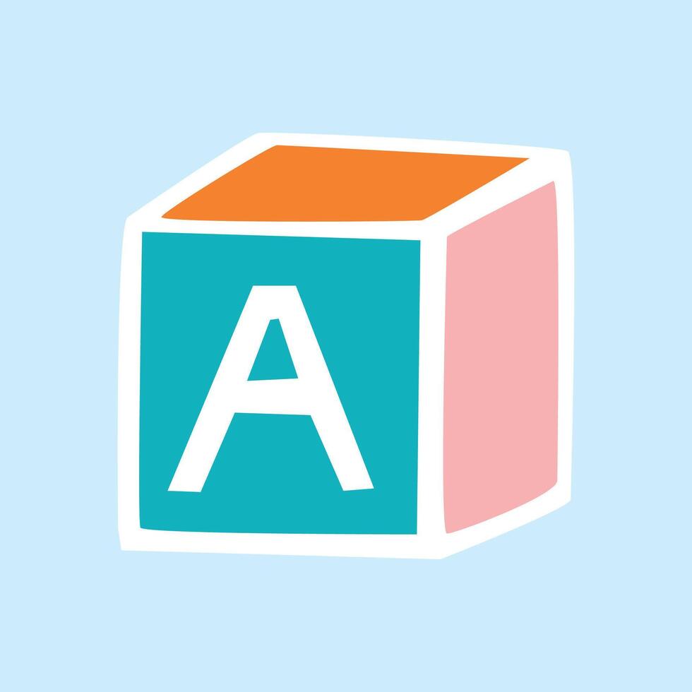 vektor en skalbar platt klistermärke av alfabet block