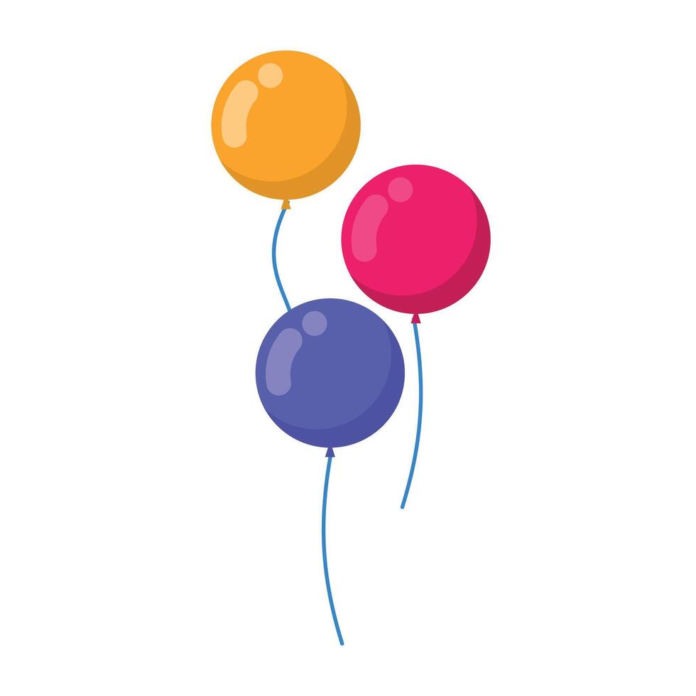 vektor färgrik ballonger isolerat på vit bakgrund fest objekt
