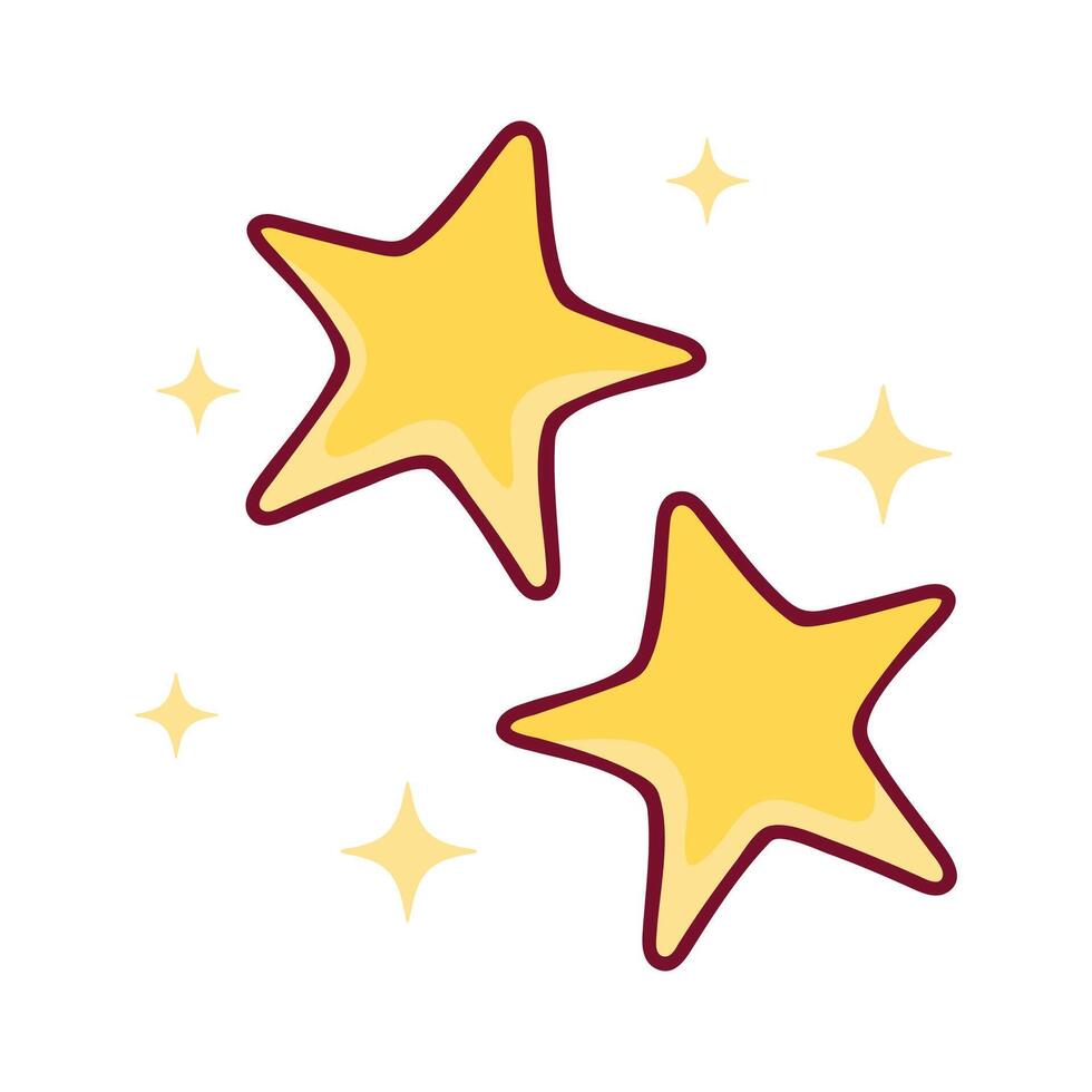Vektor Hand gezeichnet Pack von Sterne auf Weiß Hintergrund