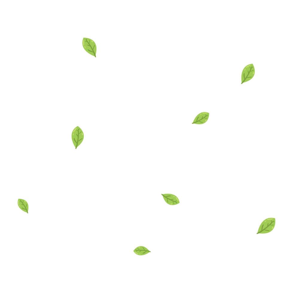 Vektor frisch Grün Blätter fliegend auf Wind