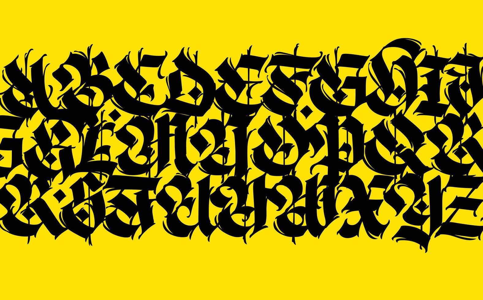 Muster, Ornament im das gotisch Stil. Vektor. Alphabet. alle Elemente sind gelagert separat. Kalligraphie und Beschriftung. mittelalterlich Latein Briefe. Grafik Elemente. Design zum Stoff und Verpackung. vektor