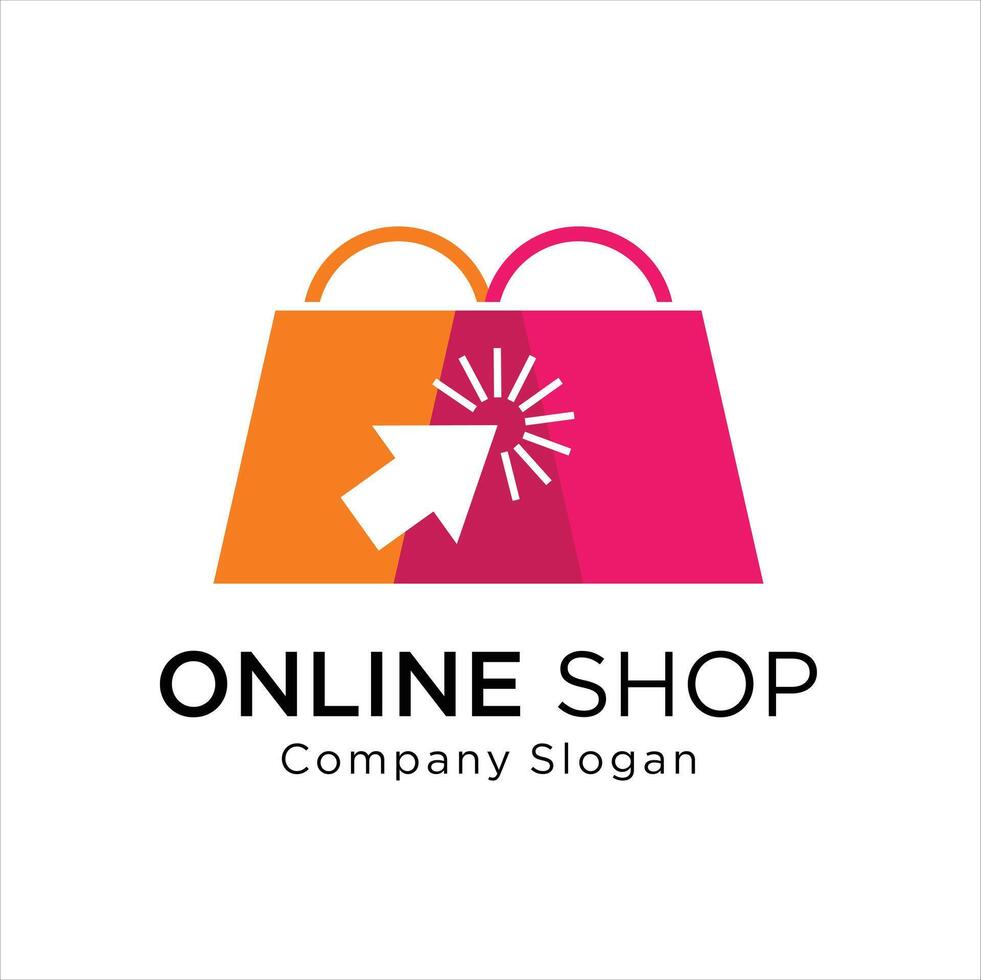 Einkaufstaschensymbol für das Firmenlogo des Online-Shops vektor