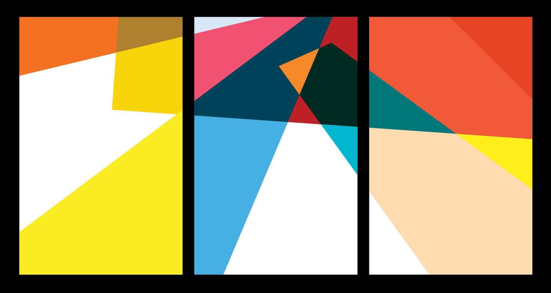 Vektor bunt abstrakt geometrisch Poster zum Sommer- 2024