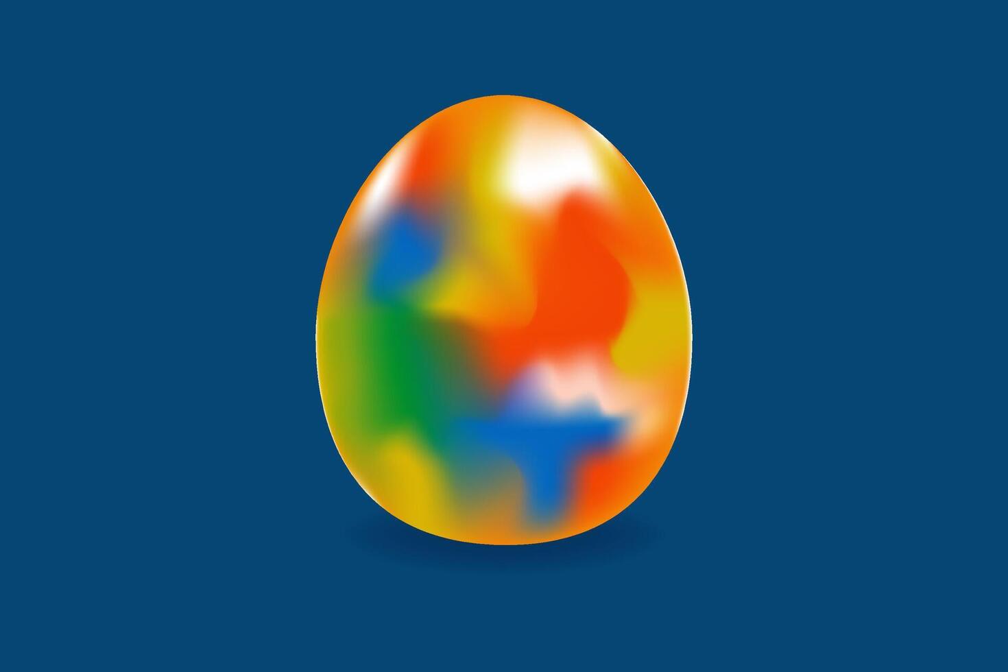 3d Vektor bilden von Ei im Regenbogen Hitze Karte Farben Gradient auf Blau Hintergrund. modisch futuristisch Element perfekt zum abstrakt Entwürfe, Netz, drucken, Medien