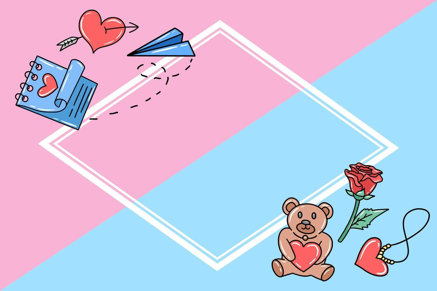 valentine bakgrund med prydnad illustration vektor