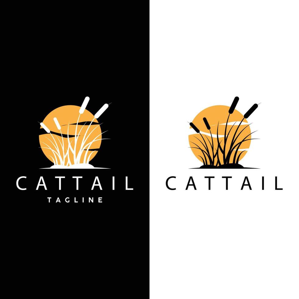 cattail logotyp design vektor enkel illustration symbol mall