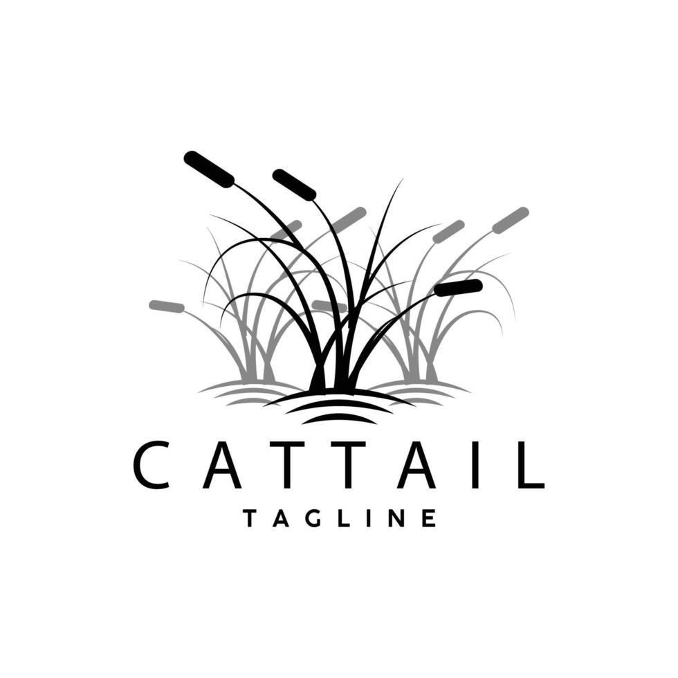 cattail logotyp design vektor enkel illustration symbol mall