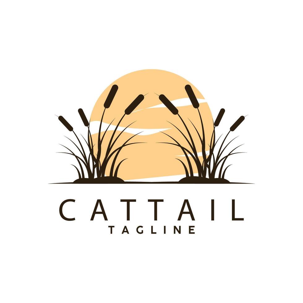 cattail logotyp design vektor enkel illustration symbol mall