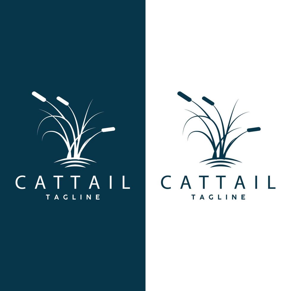 cattail logotyp design vektor enkel illustration symbol mall