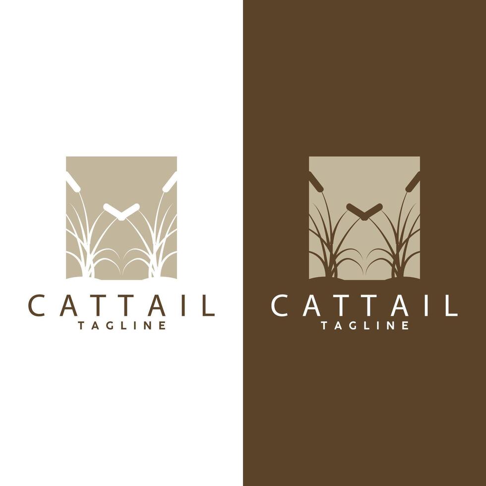 cattail logotyp design vektor enkel illustration symbol mall