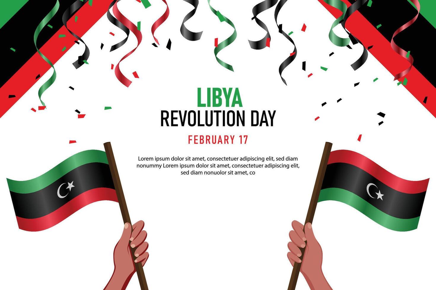 Libyen Revolution Tag Hintergrund. vektor