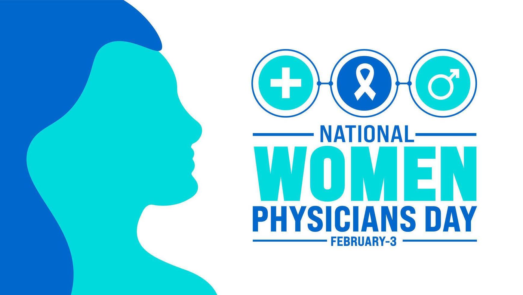 februari är nationell kvinnor physicians dag bakgrund mall. Semester begrepp. bakgrund, baner, plakat, kort, och affisch design mall med text inskrift och standard Färg. vektor