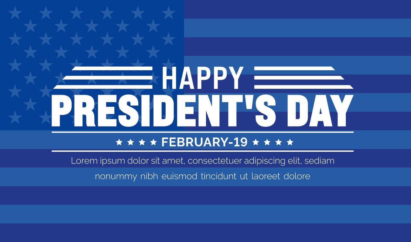 Februar 19 ist des Präsidenten Tag Hintergrund Vorlage mit USA Flagge Thema Konzept. Urlaub Konzept. amerikanisch Flagge Design Präsident Tag gefeiert auf das dritte Montag von Februar jeder Jahr. vektor